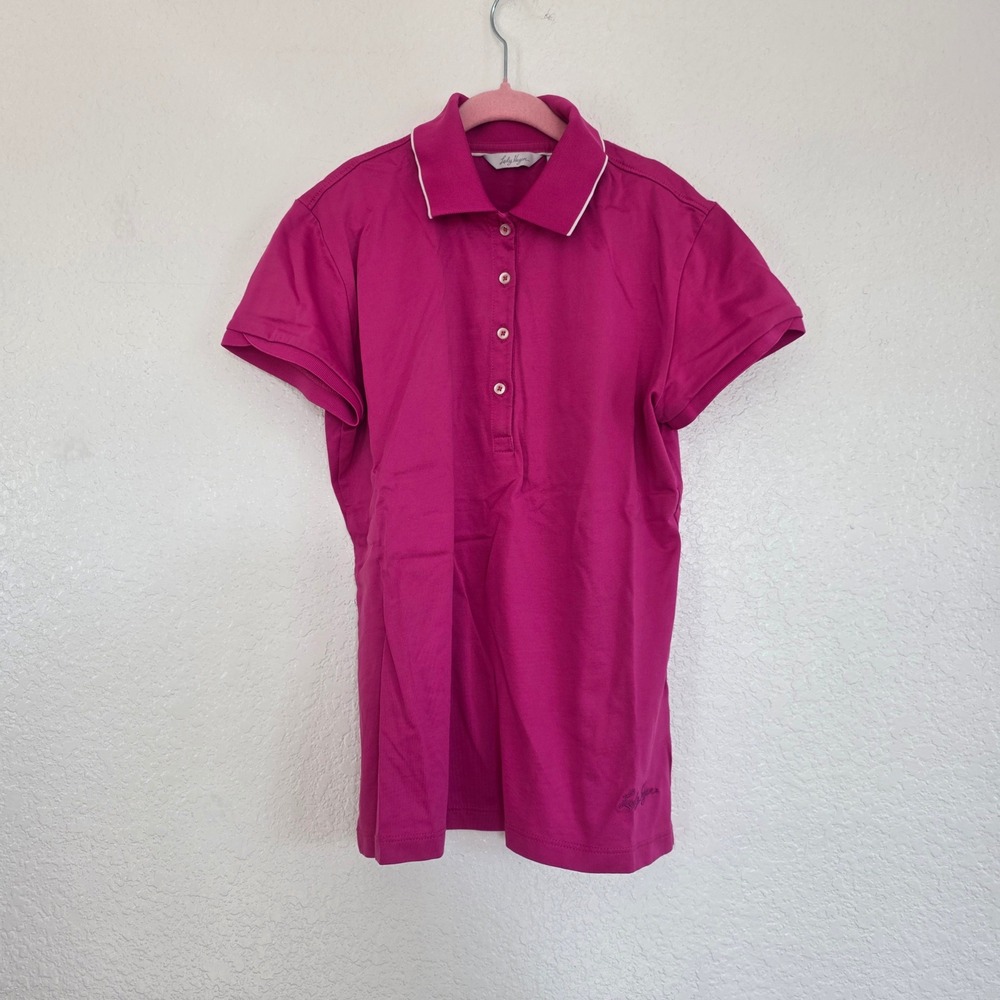 Lady Hagen Women's Pink Golf Polo‎ Shirt Short Sleeve Collared Button Up Size XS